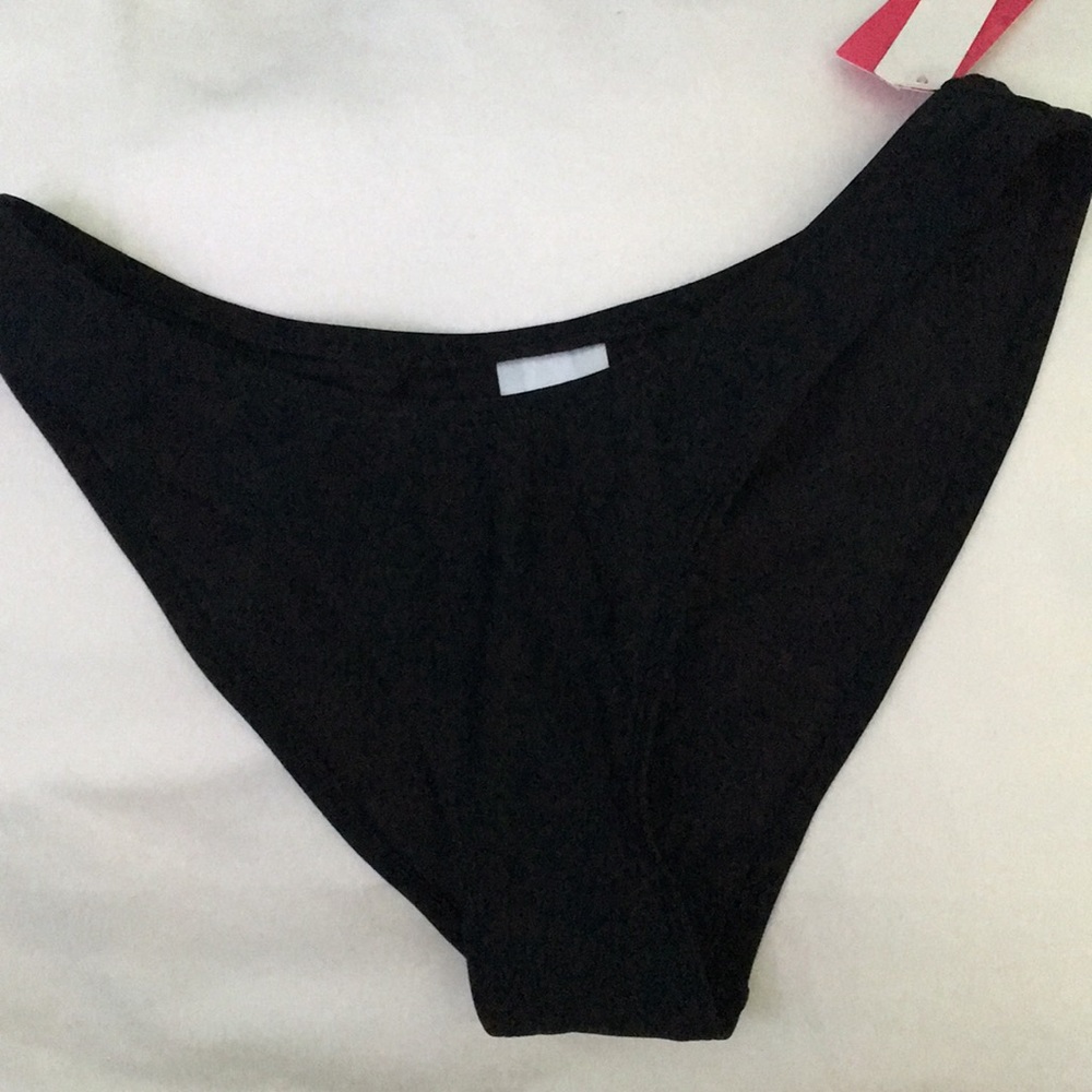 black bikini bottoms scoop waist